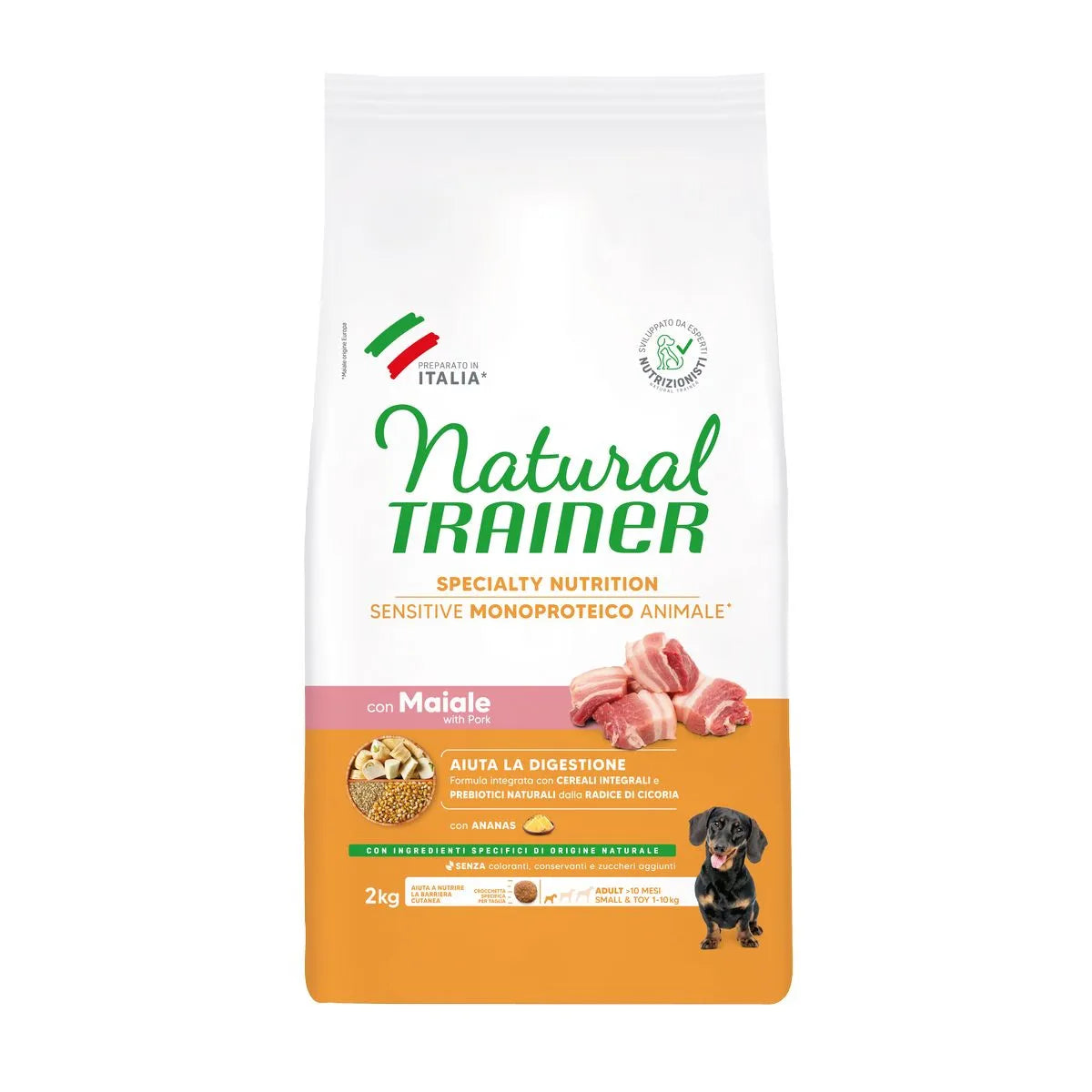 Natural Trainer Sensitive Dog No Gluten Adult Mini 2KG MAIALE