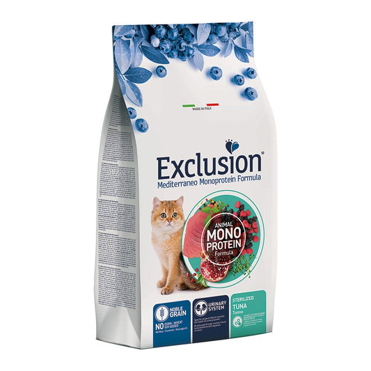 Exclusion Mediterraneo Sterilized Tonno Noble Grain per Gatti 1,5 kg