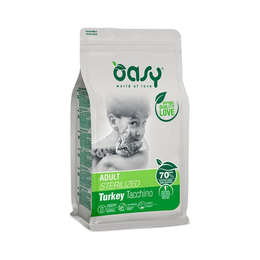 Oasy Adult Sterilized al Tacchino per Gatto 1,5kg