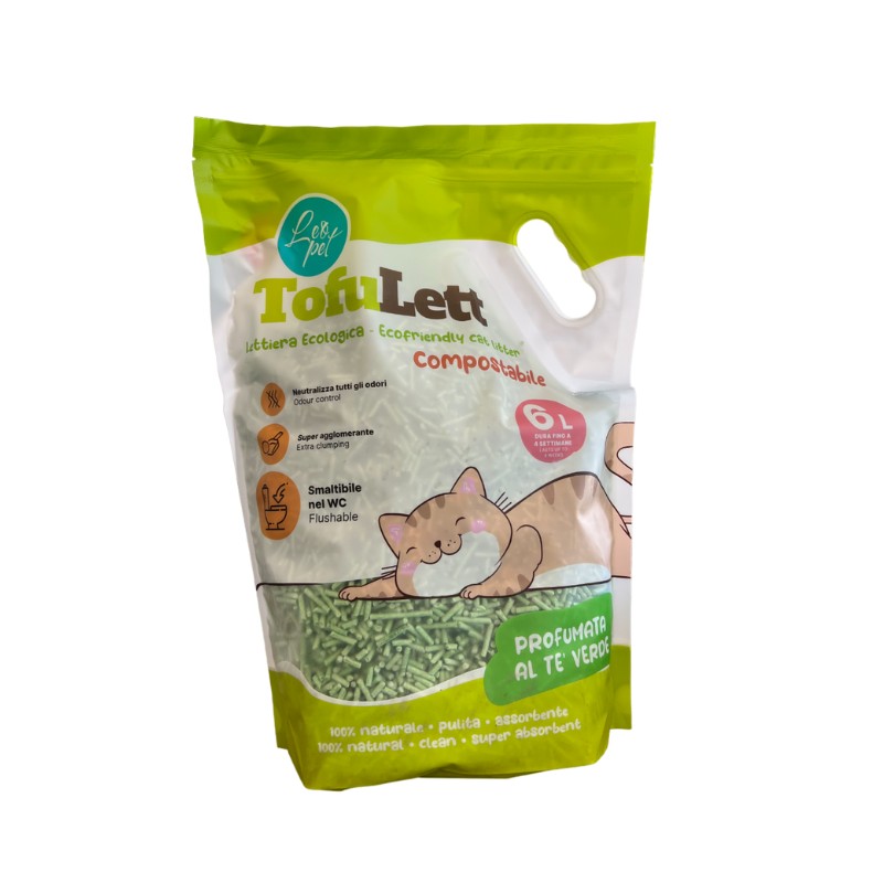 Leopet Tofulet Lettiera al Tofu con The Verde 10 L