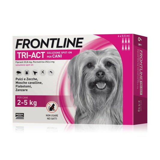 Frontline Tri-Act per Cani 2-5 Kg (pacco da 6 pipette)
