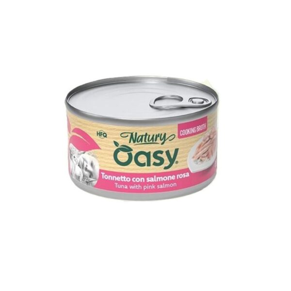 OASY Natury Cooking Broth - TONNETTO con SALMONE ROSA Gatto Adulto 85gr
