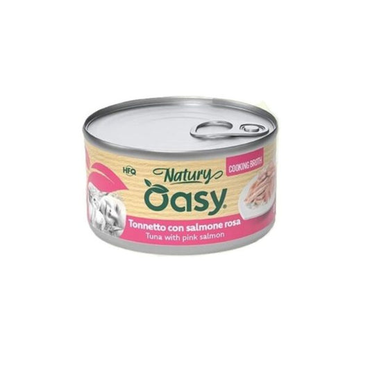 OASY Natury Cooking Broth - TONNETTO con SALMONE ROSA Gatto Adulto 85gr