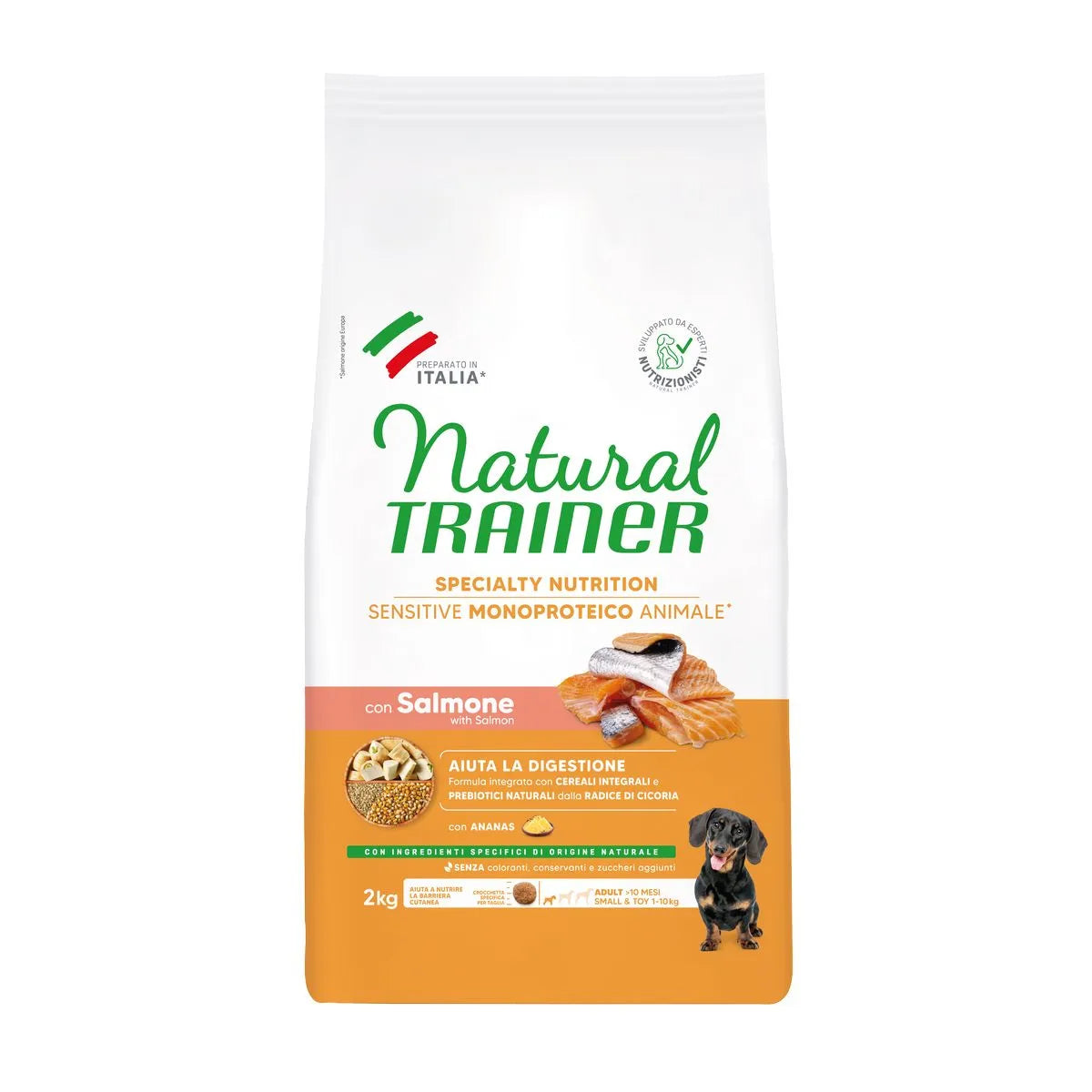 Natural Trainer Sensitive Dog No Gluten Adult Mini 2KG Salmone
