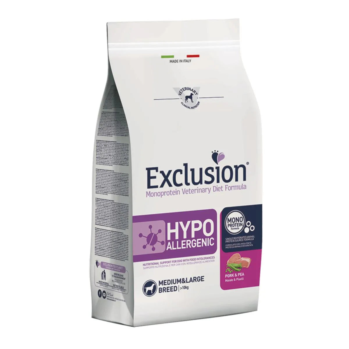 Exclusion Hypoallergenic Dog Small Maiale & Piselli 2 KG