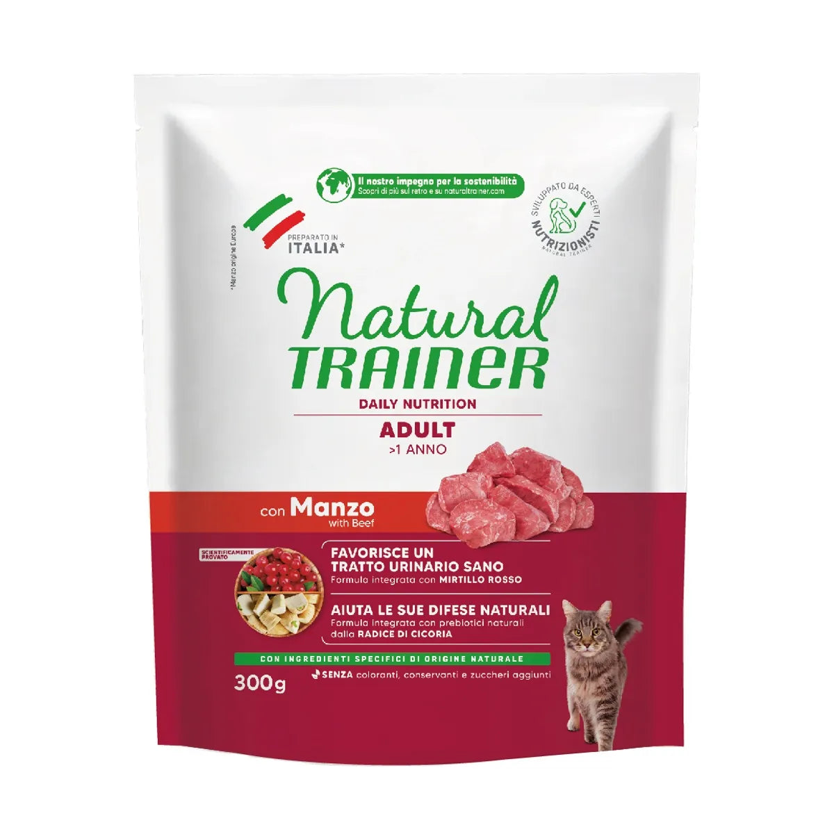 Natural Trainer Gatto Adult manzo 300 Grammi
