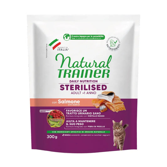 Natural Trainer Gatto Sterilised Salmone 300 gr