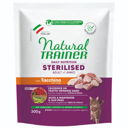 Natural Trainer Gatto Sterilised Tacchino 300 gr