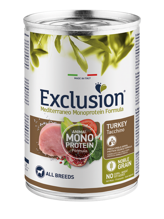 EXCLUSION NOBLE GRAIN ADULT TURKEY ALL BREEDS 400 gr. (Tacchino)