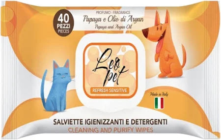 Leopet Salviette Papaya e Olio Argan 40pz